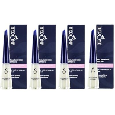 Herome 4 stuks sterke verharder voor nagels – nummer 1 sinds 1982. – garandeert lange en sterke nagels in 30 dagen – (Nail Hardener Strong) – 4 x 10 ml. Herome 4 stuks sterke verharder voor nagels – nummer 1 sinds 1982. – garandeert lange en sterke nagels in 30 dagen – (Nail Hardener Strong) – 4 x 10 ml.