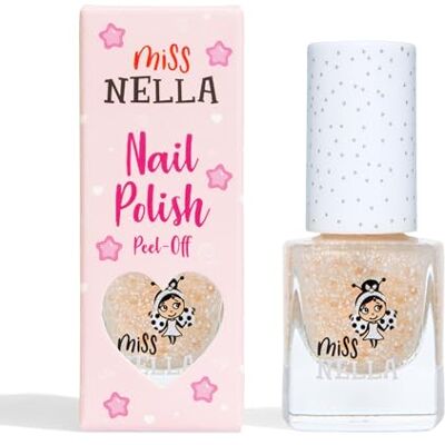 MISS NELLA If The Shoe Fits- speciale gouden nagellak met glitter voor kinderen, peel-off-formule, op waterbasis en geurloos MISS NELLA If The Shoe Fits- speciale gouden nagellak met glitter voor kinderen, peel-off-formule, op waterbasis en geurloos
