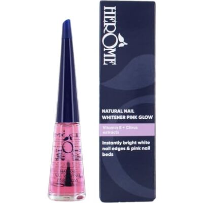 Herome Natural Nail Whitener Pink Glow accentueert de Natuurlijke Roze kleur van de Nagel maakt Nagelranden Witter Camoufleert Verkleuringen 10ml. Herome Natural Nail Whitener Pink Glow accentueert de Natuurlijke Roze kleur van de Nagel maakt Nagelranden Witter Camoufleert Verkleuringen 10ml.