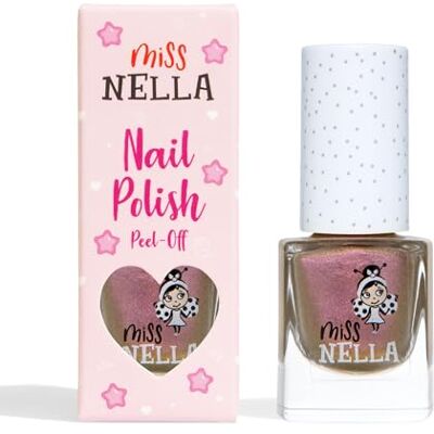 MISS NELLA Cosmic Cutie speciale gouden nagellak met glitter voor kinderen, peel-off formule, op waterbasis en geurloos MISS NELLA Cosmic Cutie speciale gouden nagellak met glitter voor kinderen, peel-off formule, op waterbasis en geurloos