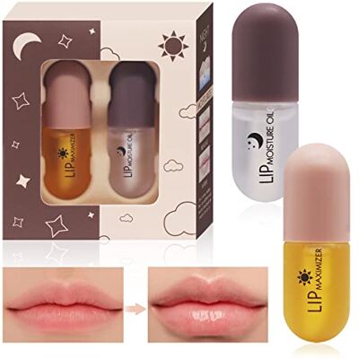 Horuili Lip Plumper Set Lip Booster, Lip Enhancer, Dag en Nacht Double Effect Natural Lip Enhancer, hydrateert en vermindert rimpels, waardoor de lippen vol en gehydrateerd blijven Horuili Lip Plumper Set Lip Booster, Lip Enhancer, Dag en Nacht Double Effect Natural Lip Enhancer, hydrateert en vermindert rimpels, waardoor de lippen vol en gehydrateerd blijven