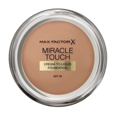 Max Factor Miracle Touch Foundation, nieuwe en verbeterde formule, SPF 30 en hyaluronzuur, 85 karamel Max Factor Miracle Touch Foundation, nieuwe en verbeterde formule, SPF 30 en hyaluronzuur, 85 karamel