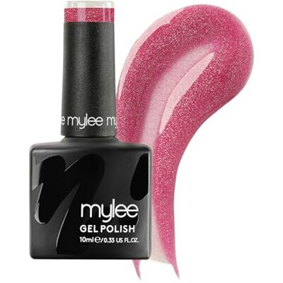 MYLEE Mygel by Gelnagellak, uv/led, 10 ml, manicure en pedicure, voor professioneel gebruik in het salon of thuis, houdt lang en is eenvoudig aan te brengen, roze met glitter (I dare you) MYLEE Mygel by Gelnagellak, uv/led, 10 ml, manicure en pedicure, voor professioneel gebruik in het salon of thuis, houdt lang en is eenvoudig aan te brengen, roze met glitter (I dare you)