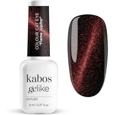 Kabos Cat Eye Nagellak, hybride, glitter, magnetisch, UV/LED, bruin, Gelike Flame Jupiter, 8 ml Kabos Cat Eye Nagellak, hybride, glitter, magnetisch, UV/LED, bruin, Gelike Flame Jupiter, 8 ml