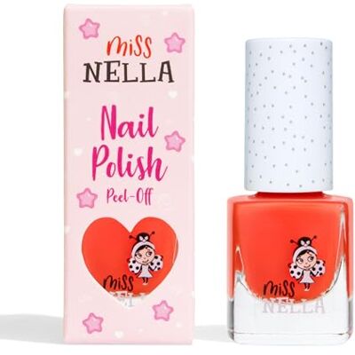 MISS NELLA Popy Filds Nagellak voor kinderen, oranje met peel-off-formule, op waterbasis en geurloos, gratis formule MISS NELLA Popy Filds Nagellak voor kinderen, oranje met peel-off-formule, op waterbasis en geurloos, gratis formule