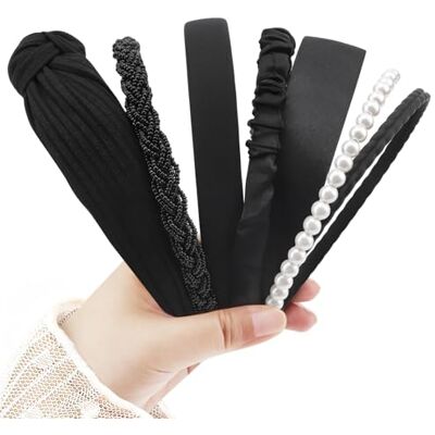 DRESHOW Modieuze hoofdbanden voor vrouwen, verschillende modellen, antislip, haarband met bloemen, gevoerde haarband, vintage haaraccessoires voor vrouwen en meisjes Eén maat DRESHOW Modieuze hoofdbanden voor vrouwen, verschillende modellen, antislip, haarband met bloemen, gevoerde haarband, vintage haaraccessoires voor vrouwen en meisjes Eén maat