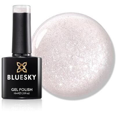 BLUESKY Gelnagellak, 10 ml, Nude Shimmer SS2602, Nude Glitter Gel Nagellak voor 21 dagen manicure, vereist uitharding onder led-uv-nagellamp BLUESKY Gelnagellak, 10 ml, Nude Shimmer SS2602, Nude Glitter Gel Nagellak voor 21 dagen manicure, vereist uitharding onder led-uv-nagellamp