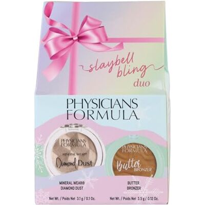 Physicians Formula Staybell Bling Duo Highlighter-poeder voor het gezicht met diamantstof + bronzer crème in reisformaat Physicians Formula Staybell Bling Duo Highlighter-poeder voor het gezicht met diamantstof + bronzer crème in reisformaat