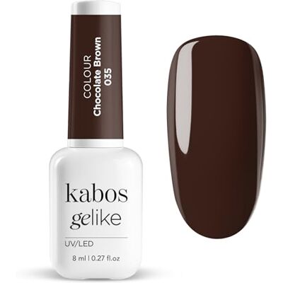 Kabos Gelike Hybride nagellak, UV/LED, 035, chocoladebruin, 8 ml Kabos Gelike Hybride nagellak, UV/LED, 035, chocoladebruin, 8 ml