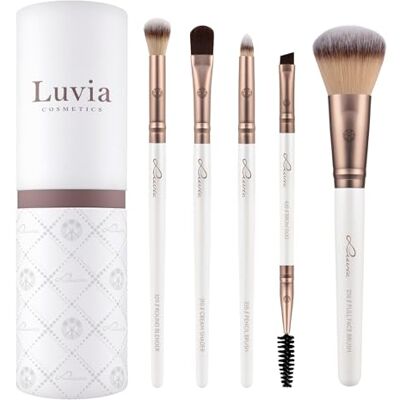 Luvia Cosmetics Luvia Make-upkwastenset, Daily Selection Set, gezichts- en oogpenselen, 5 veganistische cosmeticakwasten, make-upkwasten Luvia Cosmetics Luvia Make-upkwastenset, Daily Selection Set, gezichts- en oogpenselen, 5 veganistische cosmeticakwasten, make-upkwasten