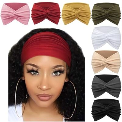 DRESHOW Vrouwen vintage elastische haarband boho haarbanden voor vrouwen vintage hoofd wrap haarband twisted schattige haaraccessoires, 8 Pack Wide SetB-06, Eén maat Eén maat DRESHOW Vrouwen vintage elastische haarband boho haarbanden voor vrouwen vintage hoofd wrap haarband twisted schattige haaraccessoires, 8 Pack Wide SetB-06, Eén maat Eén maat