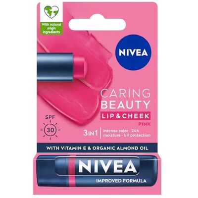 NIVEA Caring Beauty 3-in-1 Rose lippenstift 4,8 g NIVEA Caring Beauty 3-in-1 Rose lippenstift 4,8 g