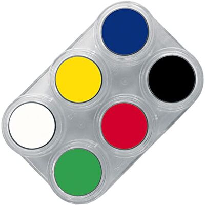 GRIMAS Professioneel make-uppalet op waterbasis, matte primaire kleuren, 6 x 2,5 ml, kindermake-up, premium kwaliteit GRIMAS Professioneel make-uppalet op waterbasis, matte primaire kleuren, 6 x 2,5 ml, kindermake-up, premium kwaliteit