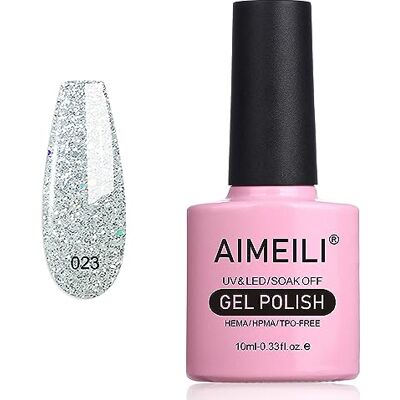AIMEILI Semi-permanente nagellak, UV, LED, zilveren glitter, 10 ml – Silver Glitter Explosion (023) AIMEILI Semi-permanente nagellak, UV, LED, zilveren glitter, 10 ml – Silver Glitter Explosion (023)