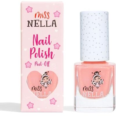 MISS NELLA New Summer Collection PEACH SLUSHIE speciale perziknagellak met glitter voor kinderen, peel-off formule, op waterbasis en geurloos MISS NELLA New Summer Collection PEACH SLUSHIE speciale perziknagellak met glitter voor kinderen, peel-off formule, op waterbasis en geurloos