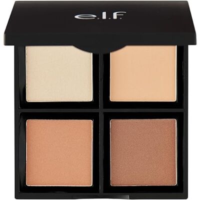 e.l.f. Cream Contour Palette, 4 tinten, eenvoudig aan te brengen, mengbaar, opbouwbaar, highlight, contouren, vormen, bruint, compact, voor de hele dag, reisvriendelijk, 13 ml e.l.f. Cream Contour Palette, 4 tinten, eenvoudig aan te brengen, mengbaar, opbouwbaar, highlight, contouren, vormen, bruint, compact, voor de hele dag, reisvriendelijk, 13 ml