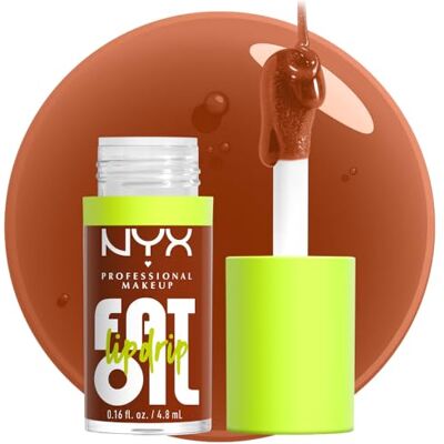 NYX PROFESSIONAL MAKEUP Gloss Fat Oil Lip Drip, hoogglans, niet-kleverige afwerking, 12 uur hydratatie, extra grote applicator, squalaanoliën, bramen en framboos, scrollin (07) NYX PROFESSIONAL MAKEUP Gloss Fat Oil Lip Drip, hoogglans, niet-kleverige afwerking, 12 uur hydratatie, extra grote applicator, squalaanoliën, bramen en framboos, scrollin (07)