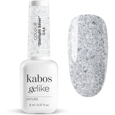 Kabos Gelike Hybride nagellak, UV/LED, 044 Starlight Silver, 8 ml Kabos Gelike Hybride nagellak, UV/LED, 044 Starlight Silver, 8 ml