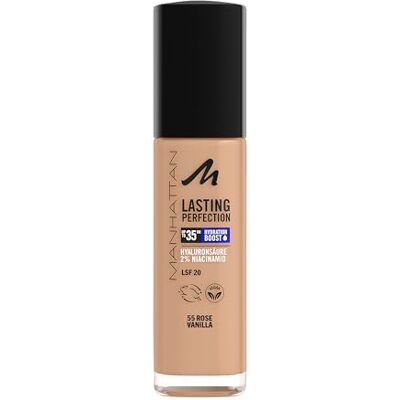 Manhattan Lasting Perfection 35 HR Ultra Long Lasting Liquid Foundation Vanille Rose Fb. 55 Manhattan Lasting Perfection 35 HR Ultra Long Lasting Liquid Foundation Vanille Rose Fb. 55