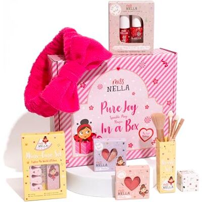 MISS NELLA Sparkle Cadeauset Cosmeticaset voor kinderen met afneembare nagellak Mini manicureset Lip- en nagelverzorging Duo hoofdband, blush en oogschaduw MISS NELLA Sparkle Cadeauset Cosmeticaset voor kinderen met afneembare nagellak Mini manicureset Lip- en nagelverzorging Duo hoofdband, blush en oogschaduw
