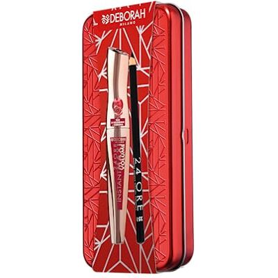 DEBORAH Milano Cadeauset voor dames, tinnen oogmake-up, met instant mascara volume met granaatappelolie en potlood 24 uur 251 zwart, nr. 4 DEBORAH Milano Cadeauset voor dames, tinnen oogmake-up, met instant mascara volume met granaatappelolie en potlood 24 uur 251 zwart, nr. 4