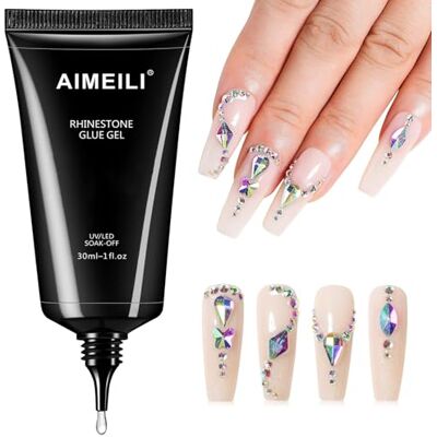 AIMEILI Nail Art Strass Lijm, Super Panty Nagels Gemma Lijm Nail Art Glue, Lijm Gel voor Nagels Richtingpoeder, Nail Art Gel voor Strass Kristalsteen Edelsteen 30g AIMEILI Nail Art Strass Lijm, Super Panty Nagels Gemma Lijm Nail Art Glue, Lijm Gel voor Nagels Richtingpoeder, Nail Art Gel voor Strass Kristalsteen Edelsteen 30g