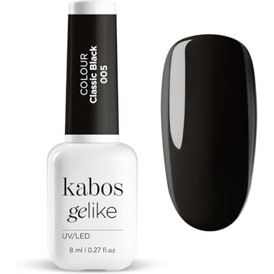 Kabos Gelike 005 Classic Black Hybrid UV/LED Nagellak, 8 ml Kabos Gelike 005 Classic Black Hybrid UV/LED Nagellak, 8 ml