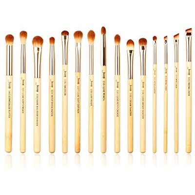 Jessup 15 stuks professionele bamboe make-upkwasten voor oogschaduw, eyeliner, definiser, stempel Jessup 15 stuks professionele bamboe make-upkwasten voor oogschaduw, eyeliner, definiser, stempel