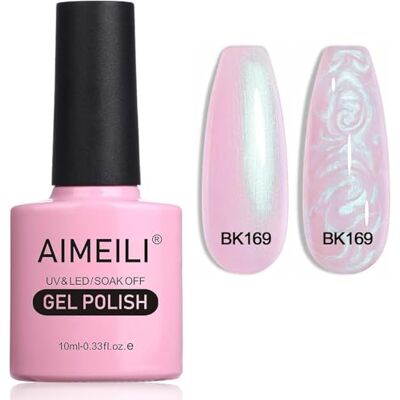 AIMEILI Nagellak, semi-permanent, glanzend, parelgel, parelmoer, met glitter, nagellak, gel, UV, LED, soak-off, 169, 10 ml, gel, nagellak AIMEILI Nagellak, semi-permanent, glanzend, parelgel, parelmoer, met glitter, nagellak, gel, UV, LED, soak-off, 169, 10 ml, gel, nagellak