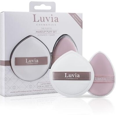 Luvia Cosmetics Duo Puff Kit Elegance/Candy the Puffys, Powder Puff en dubbelzijdige cosmetische spons, professionele poederkwasten voor vloeibare en poedertexturen Luvia Cosmetics Duo Puff Kit Elegance/Candy the Puffys, Powder Puff en dubbelzijdige cosmetische spons, professionele poederkwasten voor vloeibare en poedertexturen
