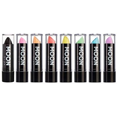 Moon Glow Neonlippenstift, UV, 4,5 g, pastelkleuren, 8 kleuren die een ongelooflijk neon-effect produceren onder ultraviolet of zwart licht Moon Glow Neonlippenstift, UV, 4,5 g, pastelkleuren, 8 kleuren die een ongelooflijk neon-effect produceren onder ultraviolet of zwart licht