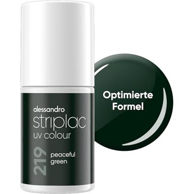 alessandro Striplac Peaceful Green UV-nagellak, dekkend en krasbestendig tot 15 dagen, eenvoudig aan te brengen, zachte vachttechnologie, veganistisch, groen, 6,5 ml alessandro Striplac Peaceful Green UV-nagellak, dekkend en krasbestendig tot 15 dagen, eenvoudig aan te brengen, zachte vachttechnologie, veganistisch, groen, 6,5 ml