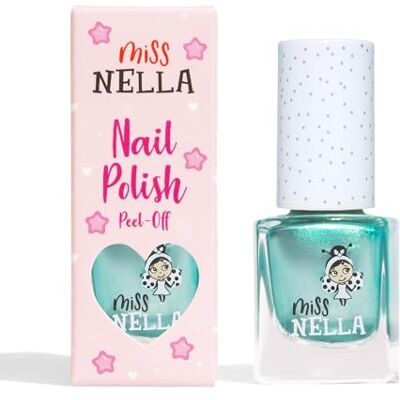 MISS NELLA Dino-rific Nagellak, chroom, groen met glitter, voor kinderen, peel-off-formule, op waterbasis, geurvrij MISS NELLA Dino-rific Nagellak, chroom, groen met glitter, voor kinderen, peel-off-formule, op waterbasis, geurvrij