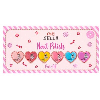 MISS NELLA SUMMER Sparkle 5 set glitternagellak voor kinderen, paars, roze, geel, perzik, roze MISS NELLA SUMMER Sparkle 5 set glitternagellak voor kinderen, paars, roze, geel, perzik, roze