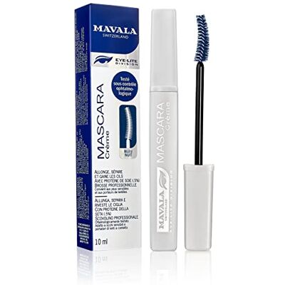 MAVALA Mascara met verlengend effect crème Make-up voor wimperverzorging met zijdeproteïnen Scheidt en omhulsel Getest onder oogheelkundige controle 03 Nachtblauw 10ml MAVALA Mascara met verlengend effect crème Make-up voor wimperverzorging met zijdeproteïnen Scheidt en omhulsel Getest onder oogheelkundige controle 03 Nachtblauw 10ml