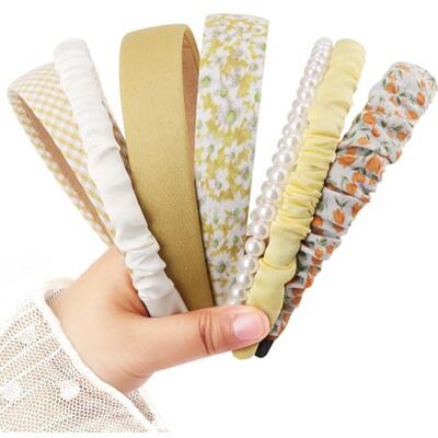 DRESHOW Modieuze hoofdbanden voor vrouwen, verschillende modellen, antislip, haarband met bloemen, gevoerde haarband, vintage haaraccessoires voor vrouwen en meisjes Eén maat DRESHOW Modieuze hoofdbanden voor vrouwen, verschillende modellen, antislip, haarband met bloemen, gevoerde haarband, vintage haaraccessoires voor vrouwen en meisjes Eén maat