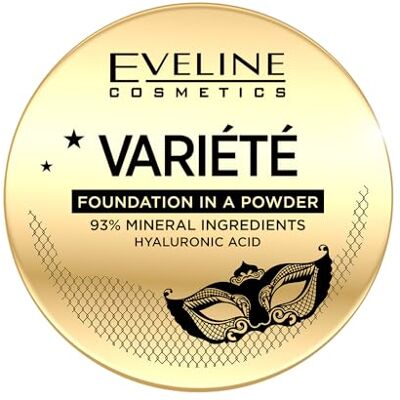 EVELINE COSMETICS Variété Mineral Powder Foundation nr. 02 Gemiddelde tot volledige dekking met hyaluronzuur voor de droge huid 8 g EVELINE COSMETICS Variété Mineral Powder Foundation nr. 02 Gemiddelde tot volledige dekking met hyaluronzuur voor de droge huid 8 g