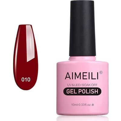 AIMEILI Rood UV LED Afweekbare nagellak Donkerrood semi-permanent nagellak 10 ml Dark Red donkere rode vos (010) AIMEILI Rood UV LED Afweekbare nagellak Donkerrood semi-permanent nagellak 10 ml Dark Red donkere rode vos (010)