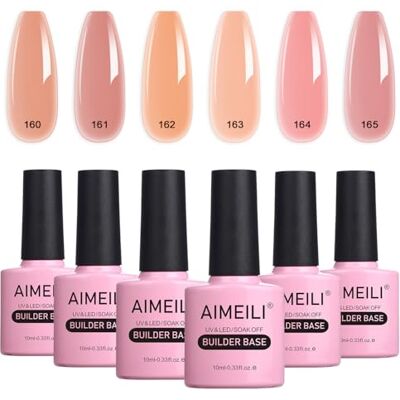 AIMEILI 5-in-1 builder base gel voor nagels, nagelversterking en vormgeving, uv-/led-nagellak, capsules en extensions, nagellijmgel, nude afneembare gelnagellakset, 38 AIMEILI 5-in-1 builder base gel voor nagels, nagelversterking en vormgeving, uv-/led-nagellak, capsules en extensions, nagellijmgel, nude afneembare gelnagellakset, 38