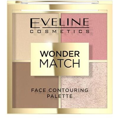 EVELINE COSMETICS Wonder Match Veganistisch multifunctioneel gezichtspalet met bronzer, blush, markeerstift en fixeerpoeder chocoladegeur EVELINE COSMETICS Wonder Match Veganistisch multifunctioneel gezichtspalet met bronzer, blush, markeerstift en fixeerpoeder chocoladegeur