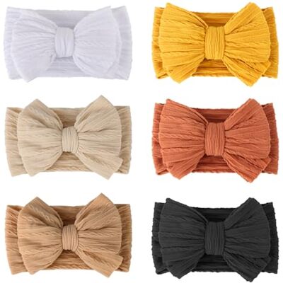 DRESHOW 6 stuks babybanden voor baby's, meisjes, haarband, accessoires, kinderen, tulband, hoofdband DRESHOW 6 stuks babybanden voor baby's, meisjes, haarband, accessoires, kinderen, tulband, hoofdband
