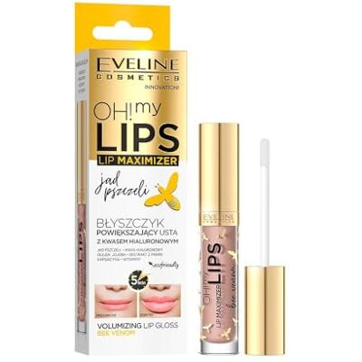 EVELINE COSMETICS Oh! My Lips lipgloss plumping met hyaluronzuur en bijengif, direct volume in 5 minuten, verrijkt met VOLUME MAXIMIZE-technologie, voedende oliën en EVELINE COSMETICS Oh! My Lips lipgloss plumping met hyaluronzuur en bijengif, direct volume in 5 minuten, verrijkt met VOLUME MAXIMIZE-technologie, voedende oliën en