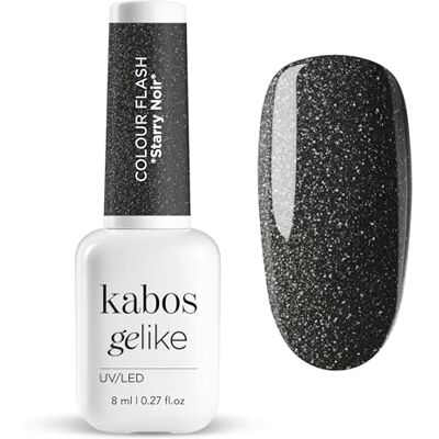 Kabos Gelike Hybride nagellak, zwart, UV/LED, Flash Starry, zwart, 8 ml Kabos Gelike Hybride nagellak, zwart, UV/LED, Flash Starry, zwart, 8 ml