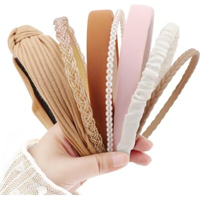 DRESHOW Modieuze hoofdbanden voor vrouwen, verschillende modellen, antislip, haarband met bloemen, gevoerde haarband, vintage haaraccessoires voor vrouwen en meisjes Eén maat DRESHOW Modieuze hoofdbanden voor vrouwen, verschillende modellen, antislip, haarband met bloemen, gevoerde haarband, vintage haaraccessoires voor vrouwen en meisjes Eén maat