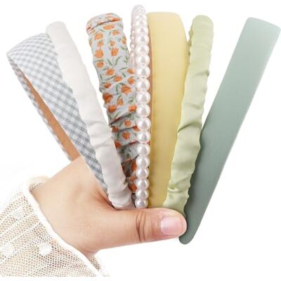 DRESHOW Modieuze hoofdbanden voor vrouwen, verschillende modellen, antislip, haarband met bloemen, gevoerde haarband, vintage haaraccessoires voor vrouwen en meisjes Eén maat DRESHOW Modieuze hoofdbanden voor vrouwen, verschillende modellen, antislip, haarband met bloemen, gevoerde haarband, vintage haaraccessoires voor vrouwen en meisjes Eén maat
