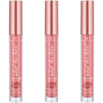 Essence Cosmetics essence what the fake! PLUMPING LIP FILLER nr. 02 vochtinbrengende lipgloss met verfrissende vitaminen, glanzend, veganistisch, zonder alcohol, zonder parabenen, 3 x 4,2 ml Essence Cosmetics essence what the fake! PLUMPING LIP FILLER nr. 02 vochtinbrengende lipgloss met verfrissende vitaminen, glanzend, veganistisch, zonder alcohol, zonder parabenen, 3 x 4,2 ml