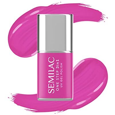 Semilac One Step 3-in-1 UV-nagellak, S685, roze, paars, 7 ml Semilac One Step 3-in-1 UV-nagellak, S685, roze, paars, 7 ml