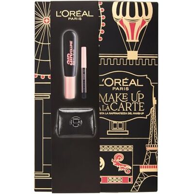 L'Oreal Paris L'Oréal Paris Make Up à La Carte cadeauset met volume mascara Air Volume 30H extra zwart en mini-oogpotlood voor je feestelijke looks, met elegante make-uptas in kleur L'Oreal Paris L'Oréal Paris Make Up à La Carte cadeauset met volume mascara Air Volume 30H extra zwart en mini-oogpotlood voor je feestelijke looks, met elegante make-uptas in kleur