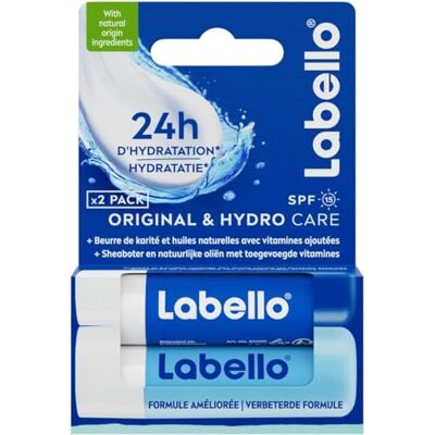 Labello Originele + Hydrocare lippenbalsem, 2 x 4,8 g Labello Originele + Hydrocare lippenbalsem, 2 x 4,8 g