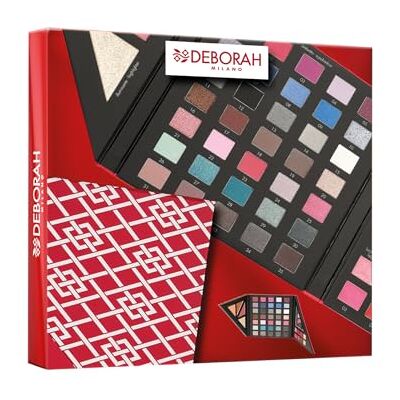 DEBORAH Milano Make Up Beauty Gift cadeauset voor dames, nr. 3, medium koude tinten, met oogschaduwpalet, glans, lippenstift en gezichtspoeder in verschillende afwerkingen DEBORAH Milano Make Up Beauty Gift cadeauset voor dames, nr. 3, medium koude tinten, met oogschaduwpalet, glans, lippenstift en gezichtspoeder in verschillende afwerkingen